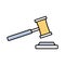 Auction hammer Fill color vector icon which can easily modify or edit