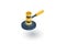 Auction hammer, law and justice symbol, verdict isometric flat icon. 3d vector
