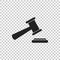 Auction hammer vector icon. Court tribunal flat icon