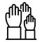 Auction hands icon, outline style