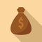 Auction money bag icon flat vector. Price buy