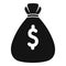 Auction money bag icon simple vector. Price buy