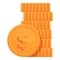 Auction money coin stack icon, cartoon style
