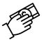 Auction money icon, outline style