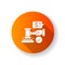 Auction orange flat design long shadow glyph icon