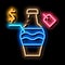 auction sale bottle neon glow icon illustration