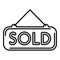 Auction sold icon outline vector. Price sell
