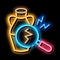 auction vase crack detection neon glow icon illustration