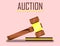 Auction Wooden Gavel for Buying and Selling Goods.
