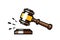 Auction wooden hammer. Gavel of judge, auction icon. Vector illustration in a flat style