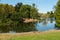 Auderghem, Brussels Capital Region - Belgium - Scenic landscape view over the ponds of the Woluwe park