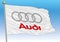 Audi cars international group, flags with logo, illustration