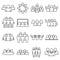 Audience customer icons set, outline style