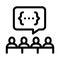 Audience expresses an opinion icon vector outline illustration