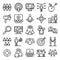 Audience icons set, outline style