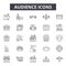 Audience line icons for web and mobile design. Editable stroke signs. Audience  outline concept illustrations