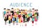Audience Vector Illustration. Groop of People Avatars on White Background. Men and Women in Crowd