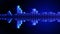 Audio blue wave animation. Sound wave from equalizer. Pulse music player. Futuristic digital sound wave concept. Loop background.