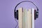 Audio books with books and headphones