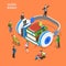 Audio books isometric flat vector concept.