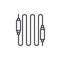 Audio cable line icon, outline vector sign, linear style pictogram isolated on white.