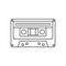 Audio cassette icon, outline style