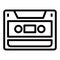 Audio cassette line icon. Video cassette vector illustration isolated on white. Recorder outline style design, designed