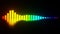 Audio colorful wave animation. Sound wave from equalizer. Looped animation.
