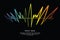 Audio colorful wave logo on black. Pulse music player