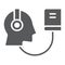 Audio Course glyph icon, e learning and education