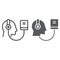 Audio Course line and glyph icon, e learning