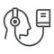 Audio Course line icon, e learning and education