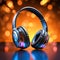 Audio delight Headphones on background, ideal for vibrant music banners