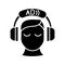 Audio description black glyph icon