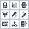 Audio Equipment Vector Icons in Glyph Style