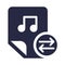 Audio files, music exchange glyph vector icon