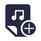 Audio files, music exchange glyph vector icon