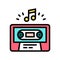 Audio guide cassette color icon vector illustration