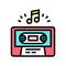 audio guide cassette color icon vector illustration