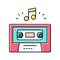 audio guide cassette color icon vector illustration