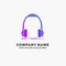 Audio, headphone, headphones, monitor, studio Purple Business Logo Template. Place for Tagline