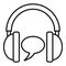 Audio headset education icon, outline style