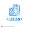 Audio, hifi, monitor, speaker, studio Blue Yellow Business Logo