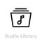 Audio library music player icon. Editable line vector.