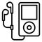 Audio music, electronic portable ipod Line Style vector icon which can easily modify or edit