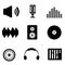 Audio, music and sound icons