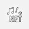 Audio NFT vector concept line icon or Non-Fungible Music Token symbol