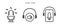 Audio podcast icon set. Black outline podcast radio symbol