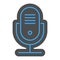 Audio recording microphone icon vector illustration