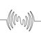 Audio sound wave music waveform. Pulse audio record design signal line